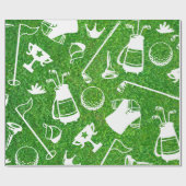 Papier Cadeau Golf equipment on green grass background (Plat)