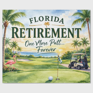 Papier Cadeau Golf Floride sur le thème de la retraite flamant r