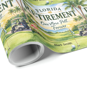 Papier Cadeau Golf Floride sur le thème de la retraite flamant r