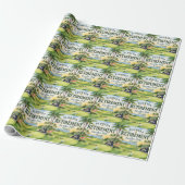 Papier Cadeau Golf Floride sur le thème de la retraite flamant r (Déroulé)