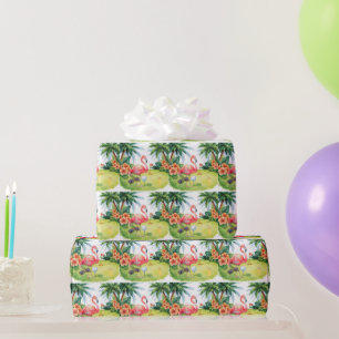 Papier Cadeau Golf Floride sur le thème de la retraite flamant r