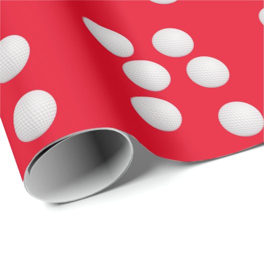 Papier Cadeau Golf Joyeux Noël avec balle de golf Santa Claus (Coin rond)