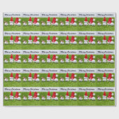 Papier Cadeau Golf Joyeux Noël avec balle de golf Santa Hat (Plat)