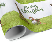 Papier Cadeau Golf Joyeux Noël Eiffel Paris France (Coin rond)