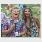 Papier Cadeau Golf Photo Customize Personalize (Plat)