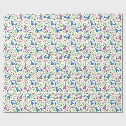 Papier Cadeau Golf rose bleu (Plat)
