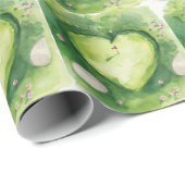 Papier Cadeau Golf Saint-Valentin avec parcours de golf en forme (Coin rond)