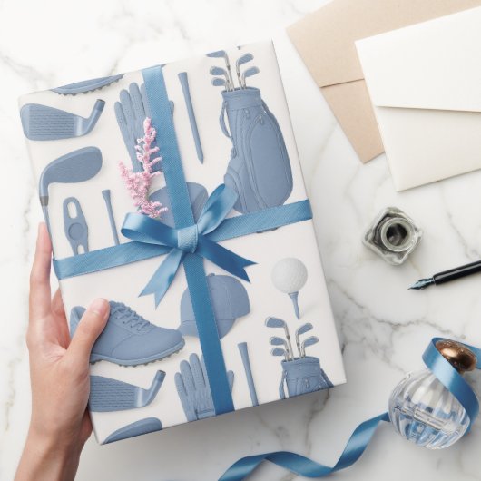 Papier Cadeau Golf set d'équipement pour garçon Blue thème (Cadeaux)