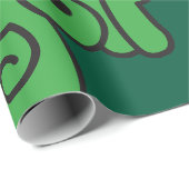 Papier Cadeau Golf Wang Vert et Rouge Vibrants (Coin rond)