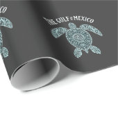 Papier Cadeau Golfe du Mexique Turtle Sea Latino (Coin rond)