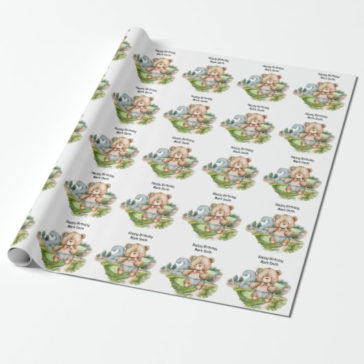 Papier Cadeau Golfer 2e anniversaire (Déroulé)