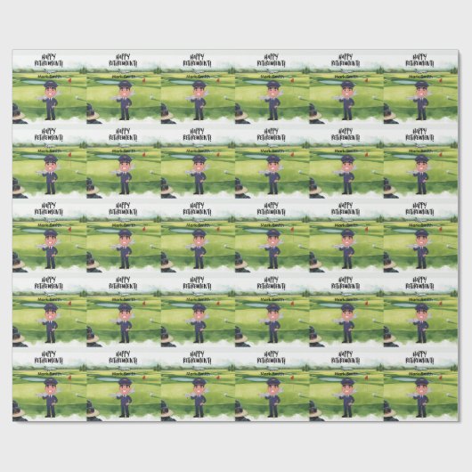 Papier Cadeau Golfer Pilot retirement  (Plat)