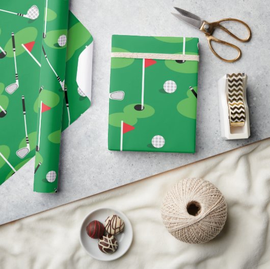 Papier Cadeau Golfers Verts (Artisanat)
