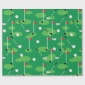 Papier Cadeau Golfers Verts (Plat)