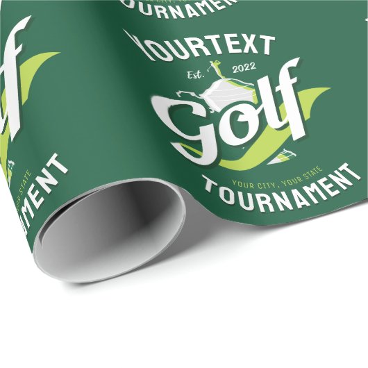 Papier Cadeau Golfeur Pro Trophée de Golf Tournoi de Golf (Coin rond)