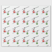 Papier Cadeau Gondolas vert et rouge papier d'emballage de Noël. (Plat)