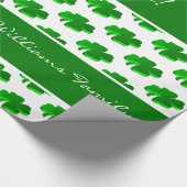 Papier Cadeau Good Luck Four Leaf Clochers Motif Texte personnal (Coin)