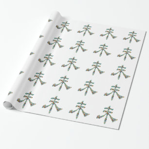 Papier Cadeau Goodluck Script : Gemmes orientales chinoises