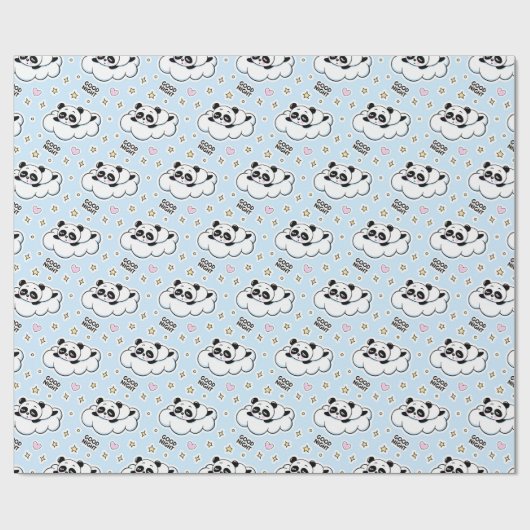 Papier Cadeau Goodnight Sleeping Panda Bear (Plat)