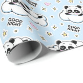 Papier Cadeau Goodnight Sleeping Panda Bear (Coin rond)