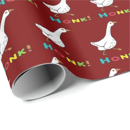 Papier Cadeau Goose Honk (Coin rond)