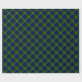 Papier Cadeau Gordon tartan bleu vert plaid (Plat)