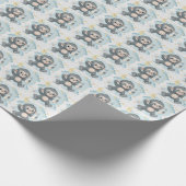 Papier Cadeau Gorilla Cute Baby Pastel Motif d'aquarelle (Coin)