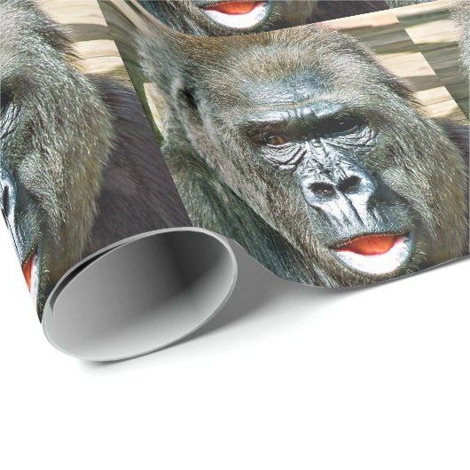 PAPIER CADEAU GORILLA FRAÎCHE (Coin rond)