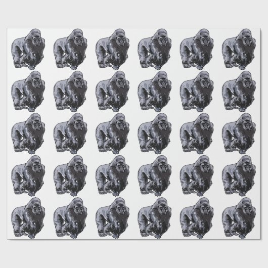 Papier Cadeau Gorilla Silverback (Plat)