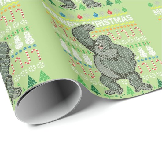 Papier Cadeau Gorilla Ugly Sweat Christmas Sweat Wildlife Series (Coin rond)