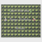 Papier Cadeau Gorilla Wild Pattern Birthday Theme (Plat)