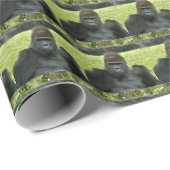 Papier Cadeau Gorilla Wild Pattern Birthday Theme (Coin rond)