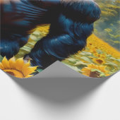Papier Cadeau Gorille Ape Dans Un Champ De Tournesol (Coin)