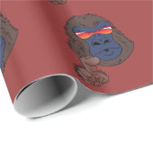 Papier Cadeau Gorille frais (Coin rond)