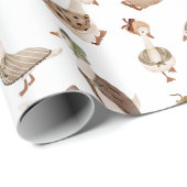 Papier Cadeau Gosey Gander Oie robe fantaisie, Blanc (Coin rond)