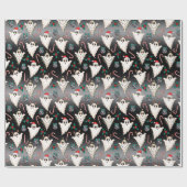 Papier Cadeau Goth Fantôme Papier d'enveloppement de Noël foncé (Plat)