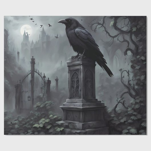 Papier Cadeau Goth Graveyard Thème (Plat)