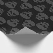 Papier Cadeau goth noir gris halloween crâne gris squelette (Coin)
