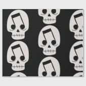 Papier Cadeau goth note yeux crâne (Plat)