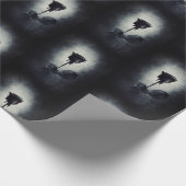 Papier Cadeau Goth Rose noir goutte de sang Motif Macabre (Coin)