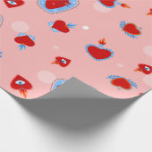 Papier Cadeau goth valentines rose sacré coeurs humains (Coin)