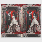 Papier Cadeau Goth Wedding Couple (Plat)