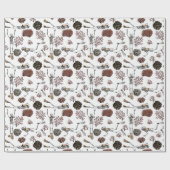 Papier Cadeau Goth White Scuba Diver Skeletons Natation (Plat)