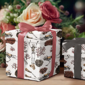 Papier Cadeau Goth White Scuba Diver Skeletons Natation