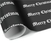 Papier Cadeau Gothic "Merry Christmas" Wrapping Paper  (Coin rond)