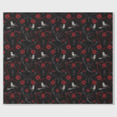 Papier Cadeau Gothic Red Roses Chain Red Heart and White Crow (Plat)