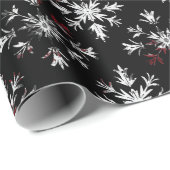 Papier Cadeau Gothic Spooky Christmas snowflakes (Coin rond)