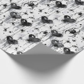 Papier Cadeau Gothique Amour Éffrayant Spider Web avec Coeurs (Coin)