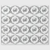 Papier Cadeau Gothique Crâne foncé Victorien Élégant (Plat)