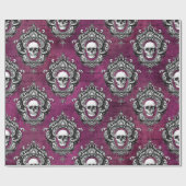 Papier Cadeau Gothique du crâne et du violet (Plat)
